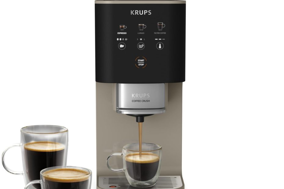 Machine à café Krups Coffee Crush Extra, expresso broyeur compact beige